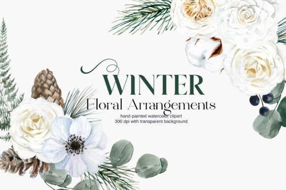 Download Watercolor Winter Floral Arrangements - Floral arrangements Collection