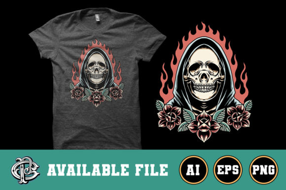 Download Burning Grim and Roses T-shirt Design - Burning Collection