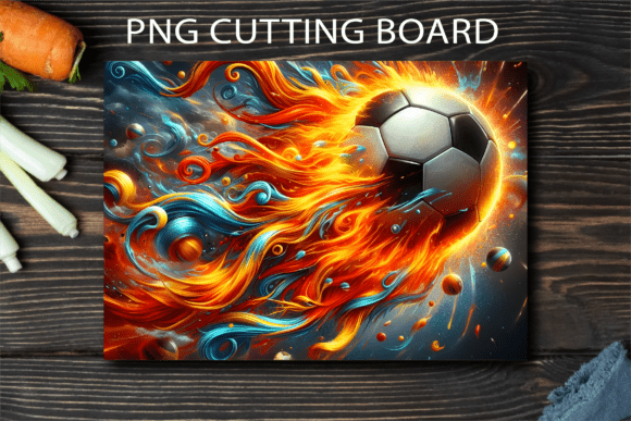 Download Soccer Ball Flame Art Cutting Board - Flame art Collection