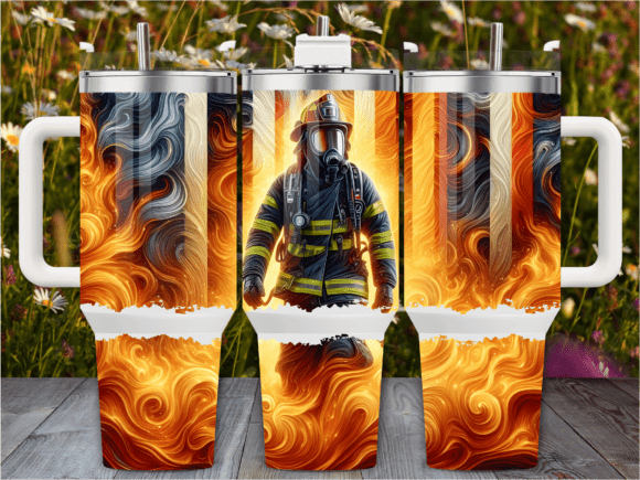 Download Fire Rescue Flame Art 40oz Tumbler Wrap - Flame art Collection