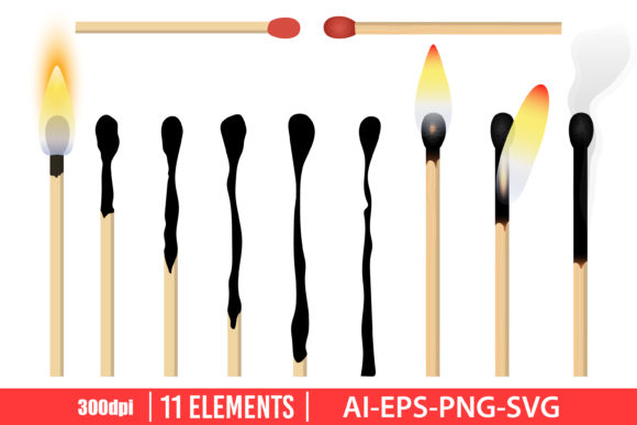 Download Match Burning Process Clipart Set - Burning Collection
