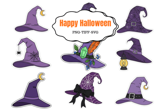 Download Purple Halloween Hat's Set Pack 2 - Hat Collection