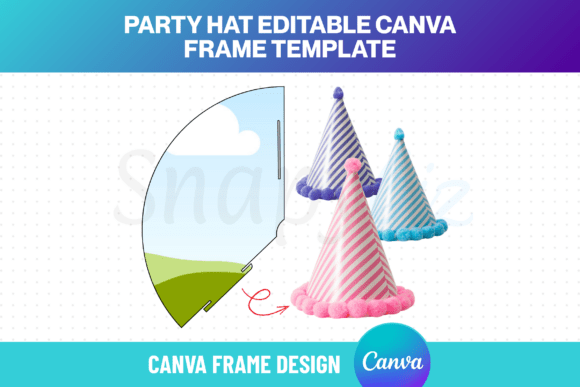 Download Party Cone Hat Canva Frame Template PDF - Hat Collection