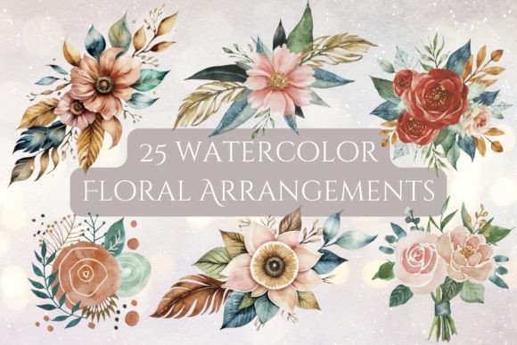 Download 25 Watercolor Floral Arrangements - Floral arrangements Collection