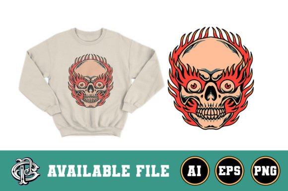 Download Burning Skull T-shirt Design - Burning Collection
