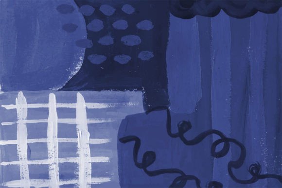 Download Modern Retro Blue Abstract Painting - Modern retro Collection