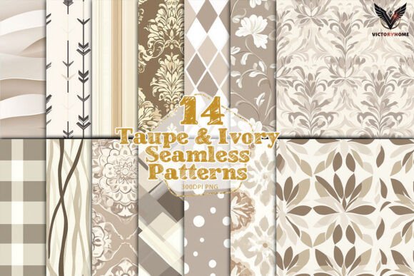 Download Taupe and Ivory Seamless Patterns - Taupe Collection