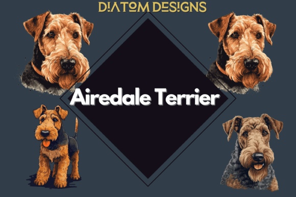 Download Airedale Terrier Digital Illustrations - Red Collection