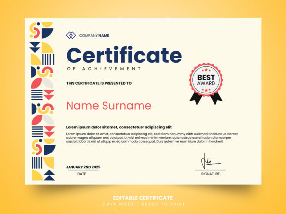 Download Modern Retro Certificate - Premium Resources